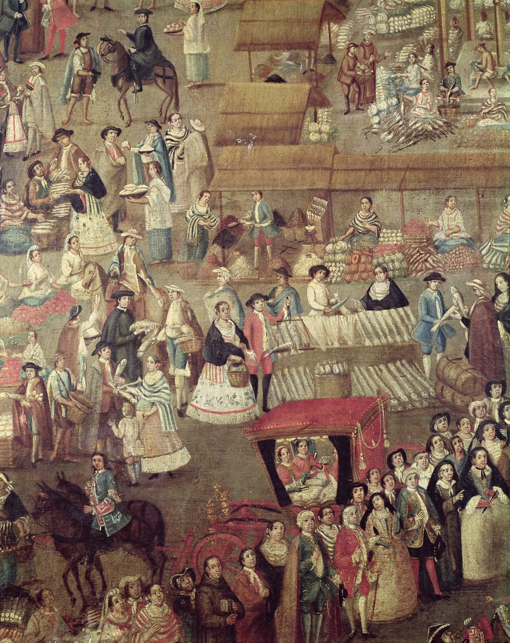 Plaza Mayor v Mexiku, detail trhu od Mexican School