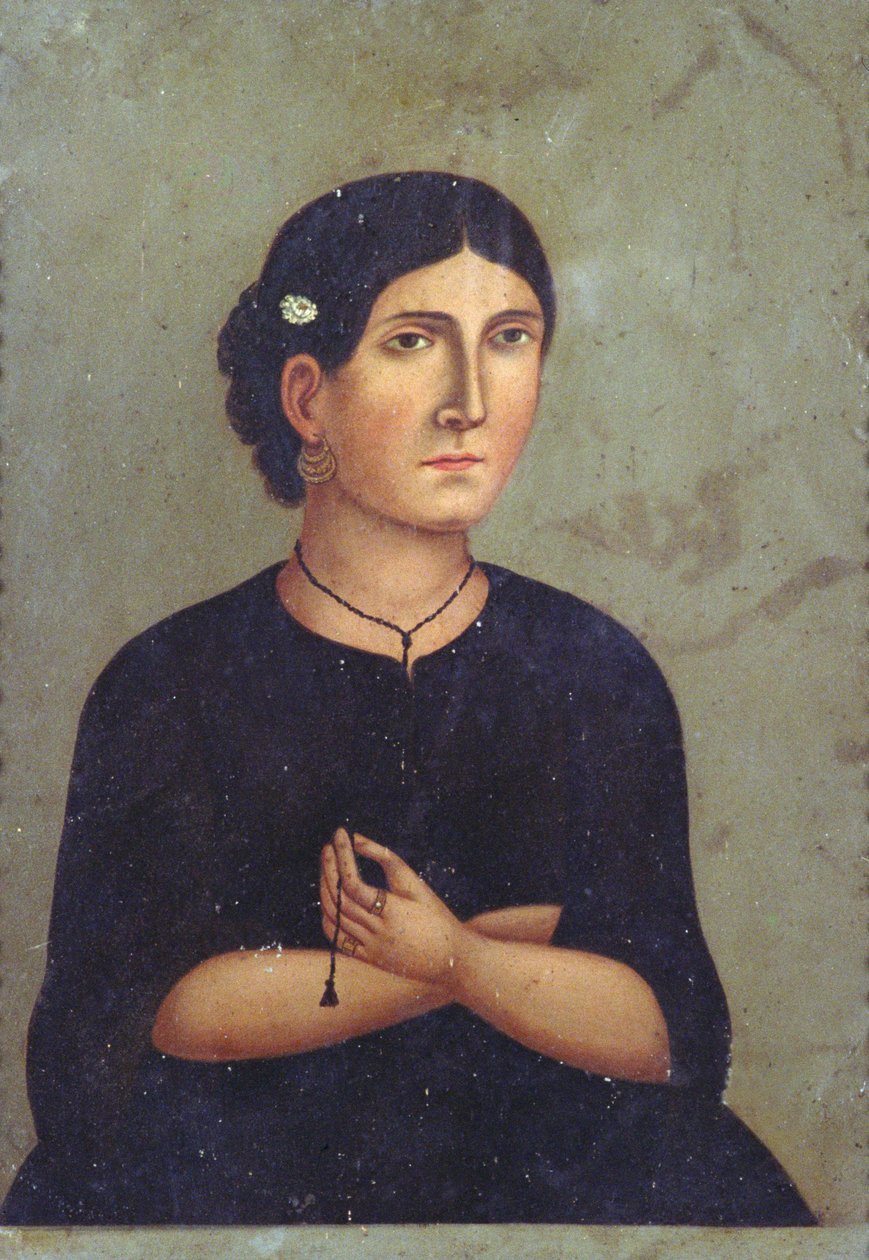 Portrét, polovina 19. století (olej na cínu) od Mexican School