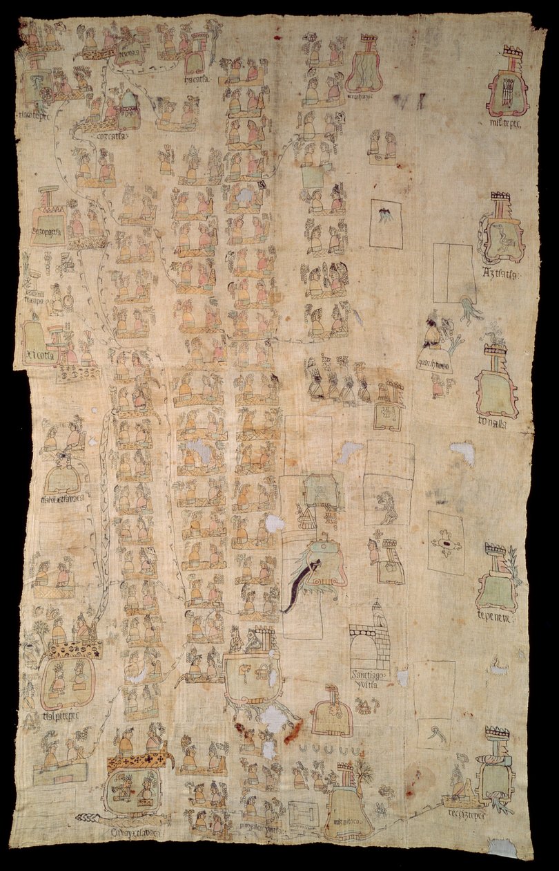 Lienzo z Ihuitlanu (inkoust na bavlně) od Mexican School