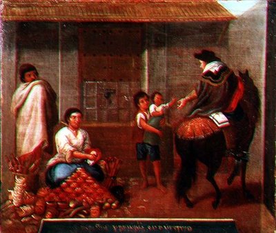 Trhová scéna od Mexican School