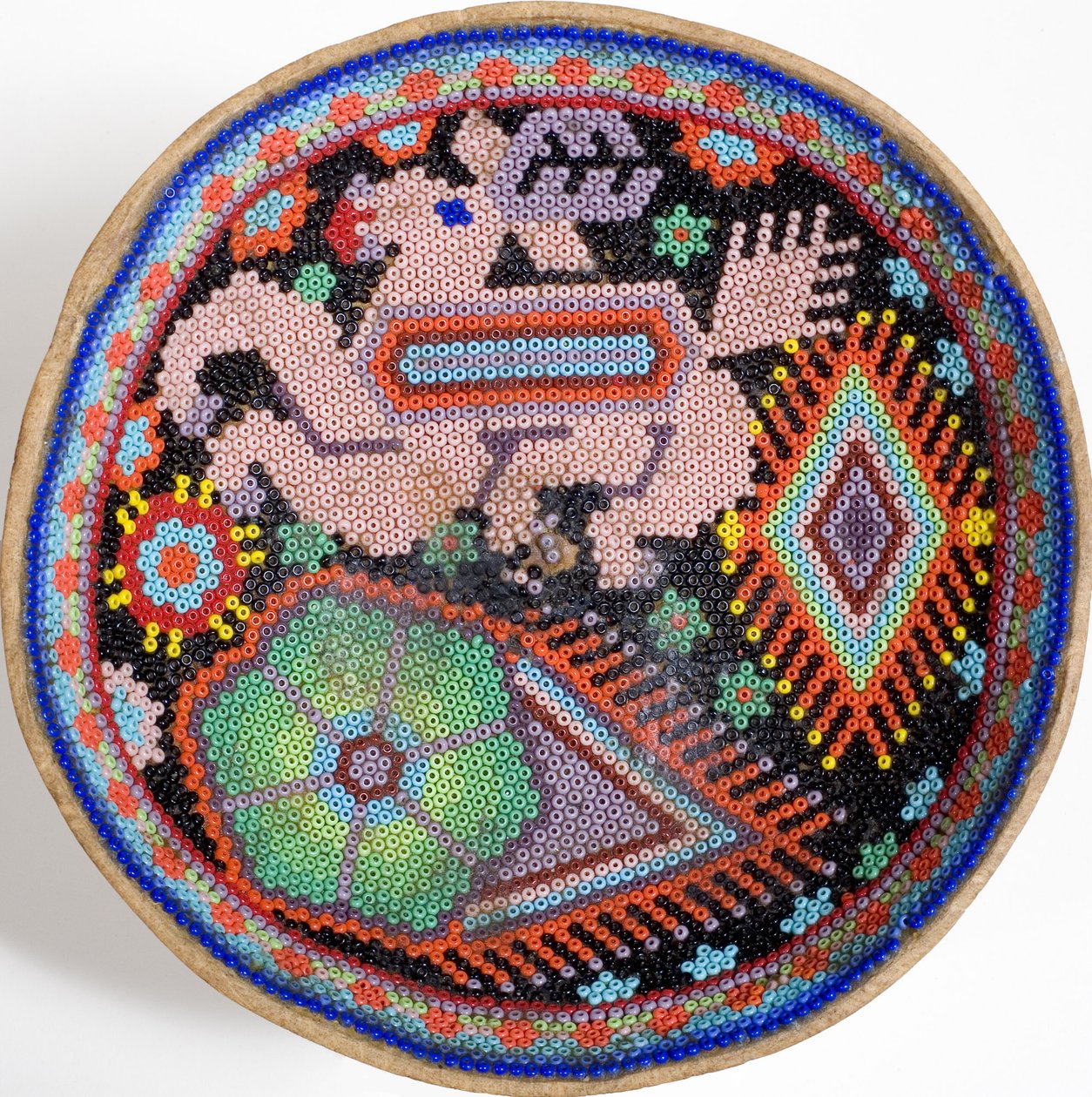 Miska Huichol ze Sierra Madre, Mexiko (textil) od Mexican School