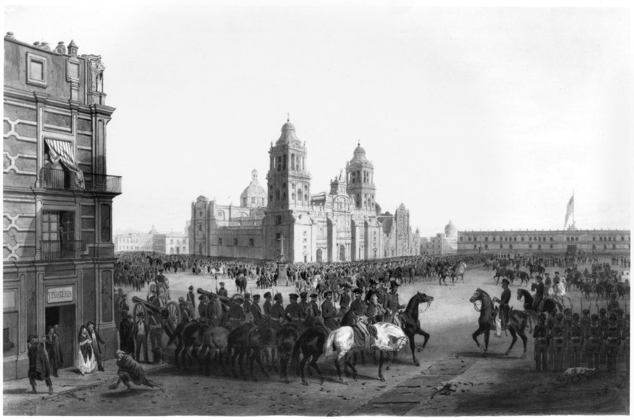Generálmajor Winfield Scott (1786-1866) vstoupil do Mexika v roce 1847, 1847 od Mexican School