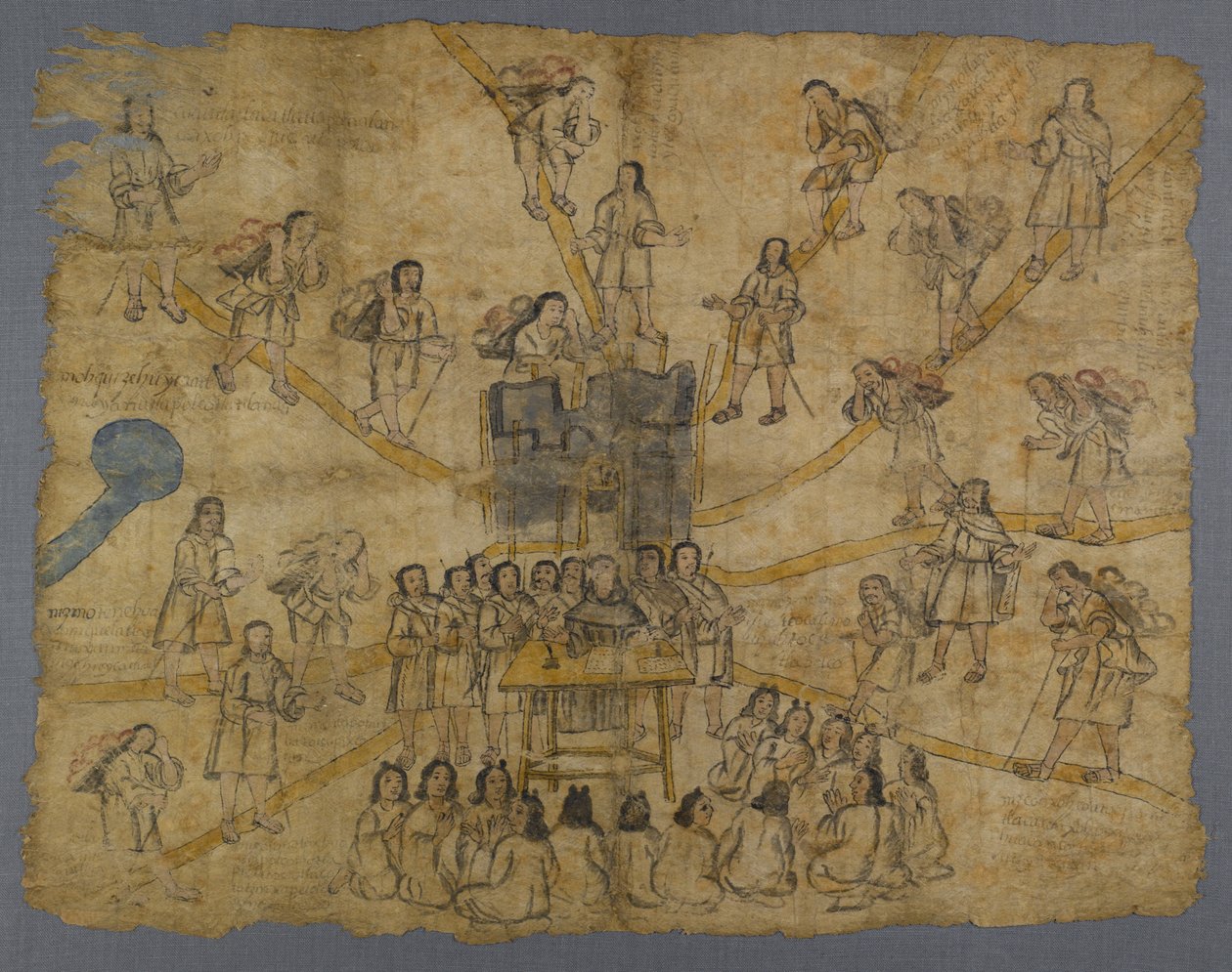 Stránka z Codex San Pedro Atlapolco, Nahua (inkoust & wc na amate papíru) (viz také 499243) od Mexican School