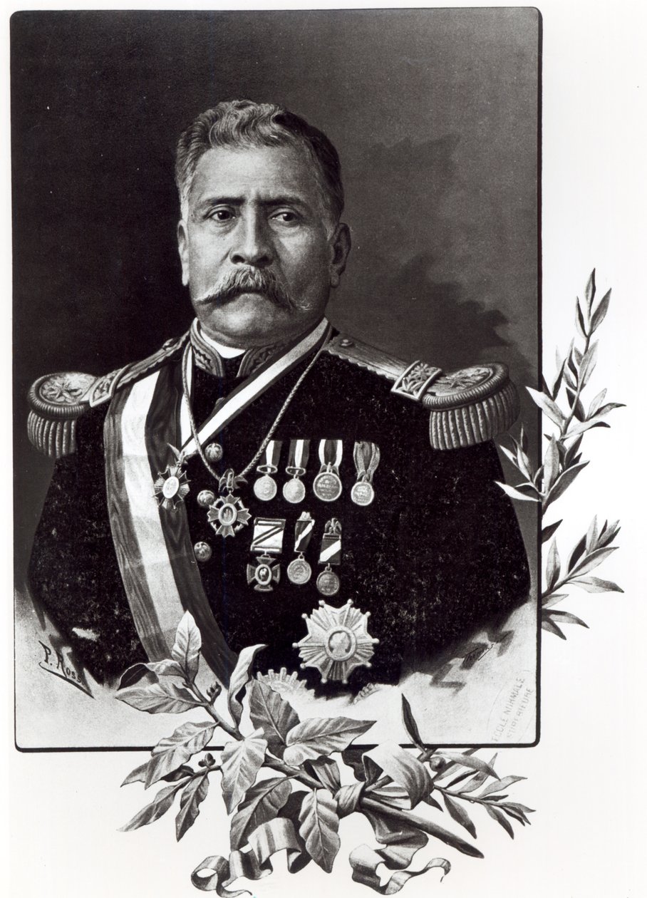 Portrét Porfiria Diaze (1830-1915) od Mexican School