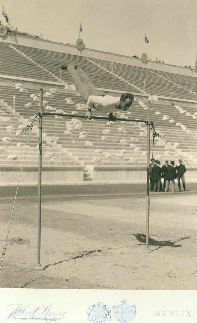 Olympijské hry, 1896; atlet Herman Weingartner, šampion v hrazdě od Meyer Albert