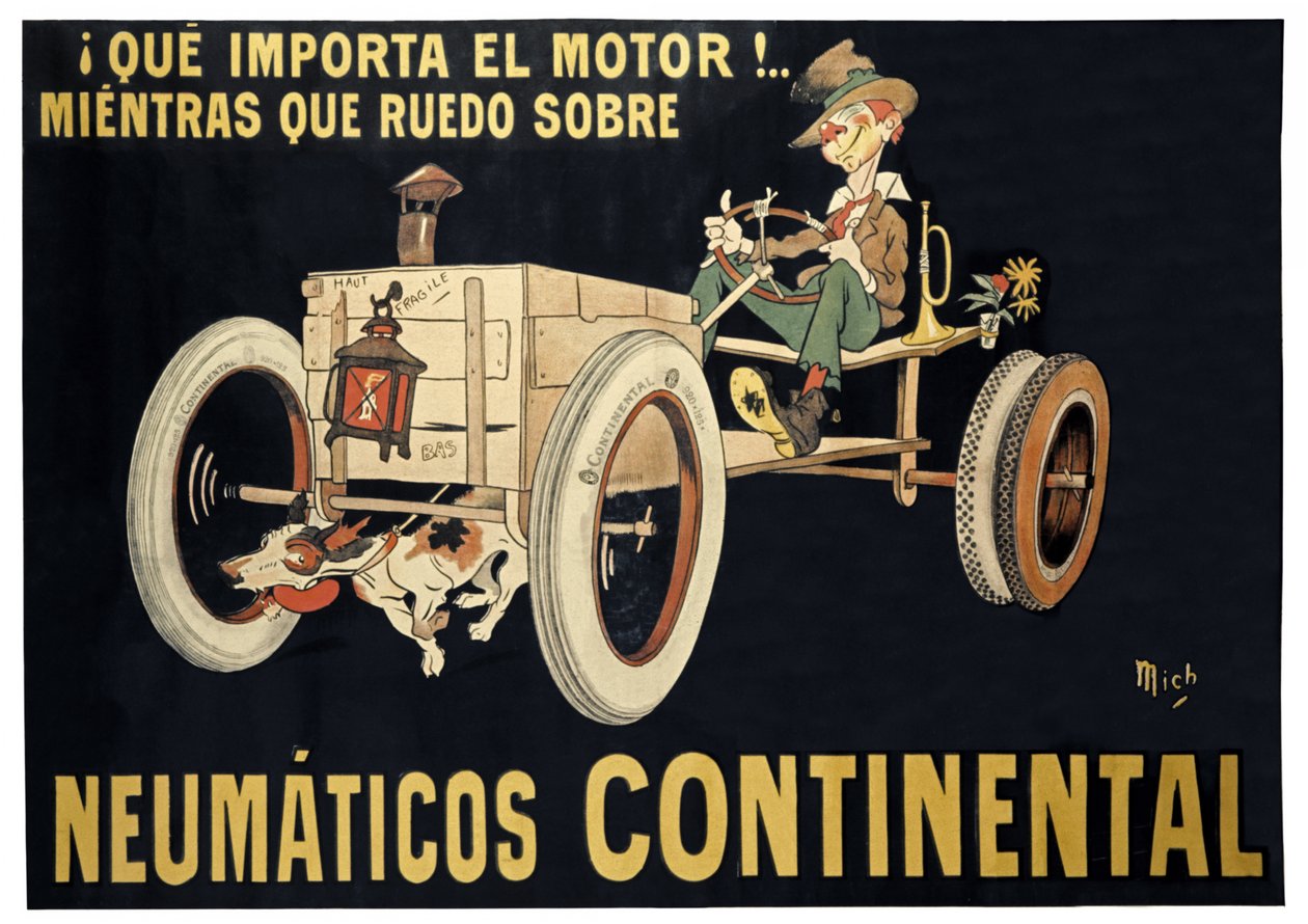 Pneumatiky Continental, cca 1900 (tisk) od Mich (1881 1923)