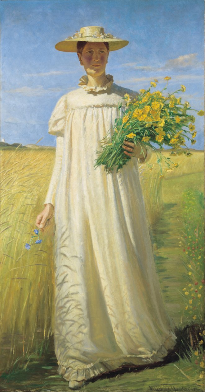Anna Ancherová vracející se z pole od Michael Peter Ancher