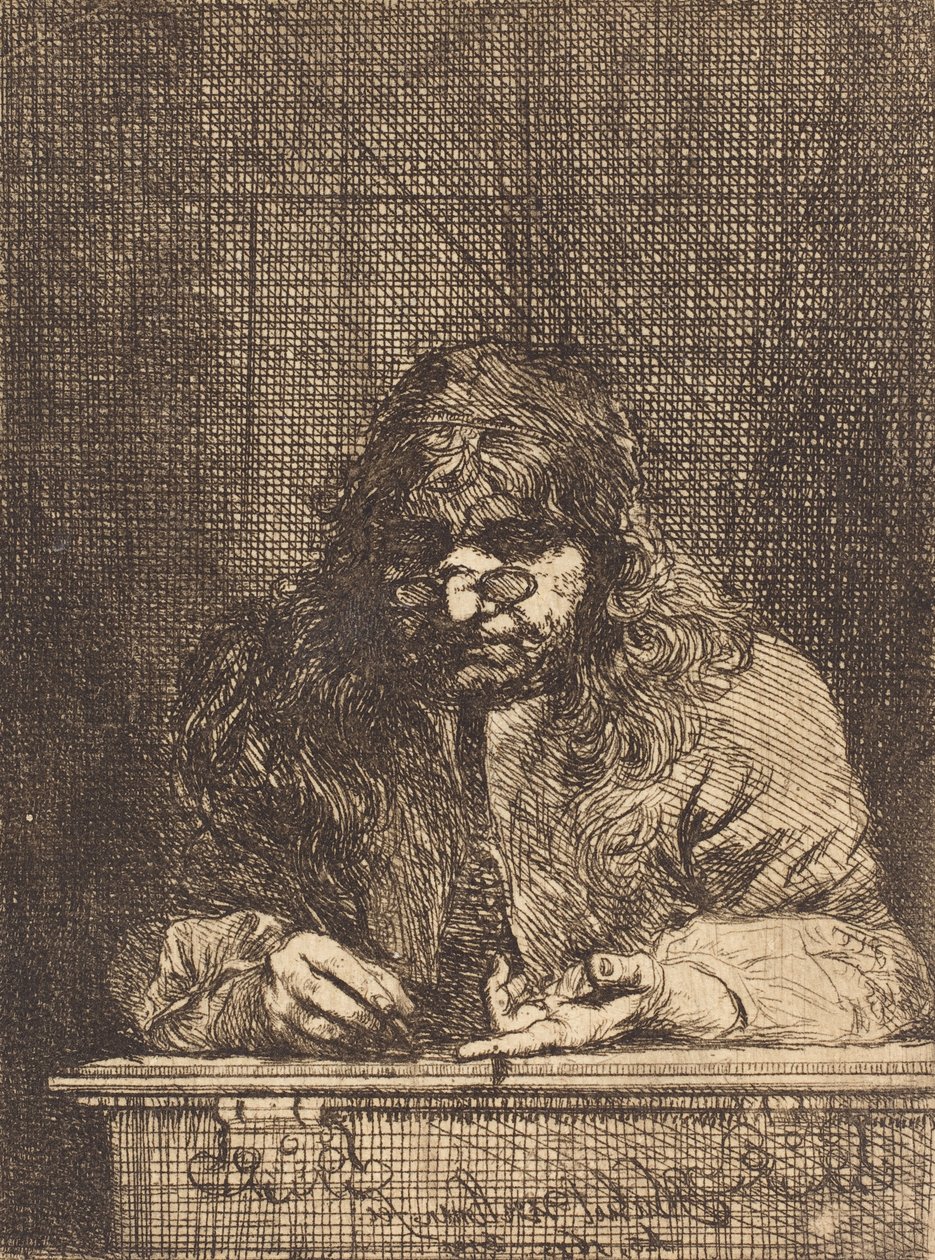 Kresba autoportrétu , 1675 (lept na položený papír) od Michael Leopold Willmann