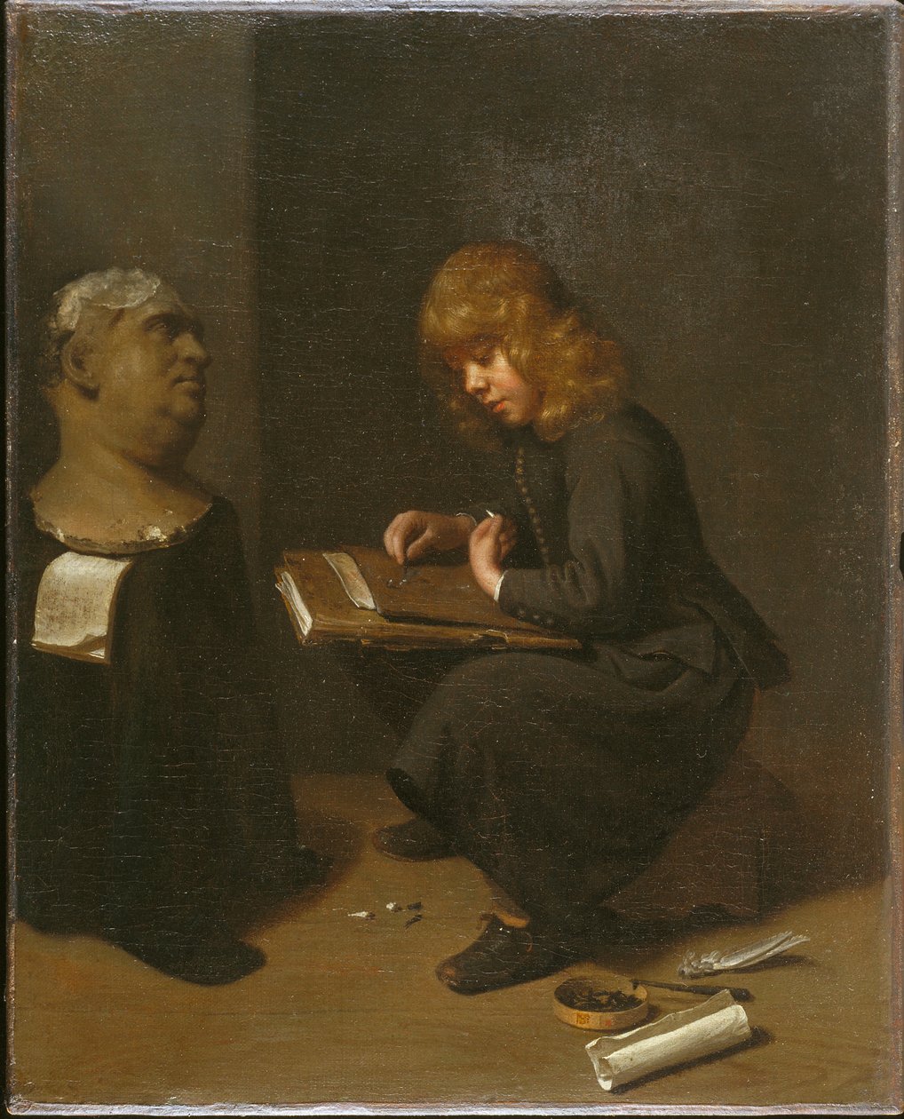 Chlapecká kresba před bustou římského císaře, c.1661 od Michael Sweerts