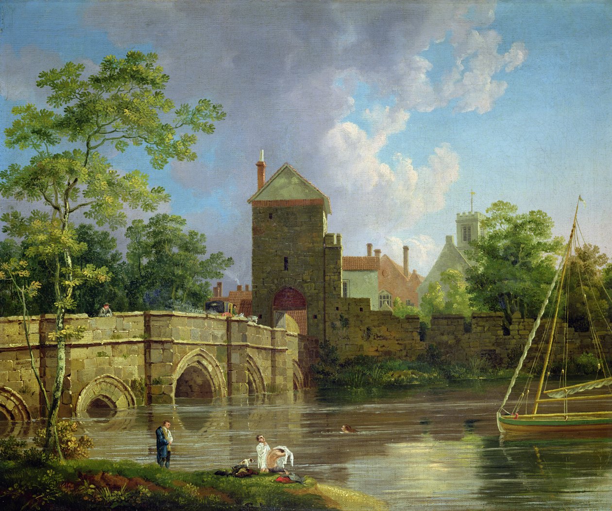 Layerthorpe Postern, York, asi 1769 (olej na plátně) od Michael (1743-1801) Rooker