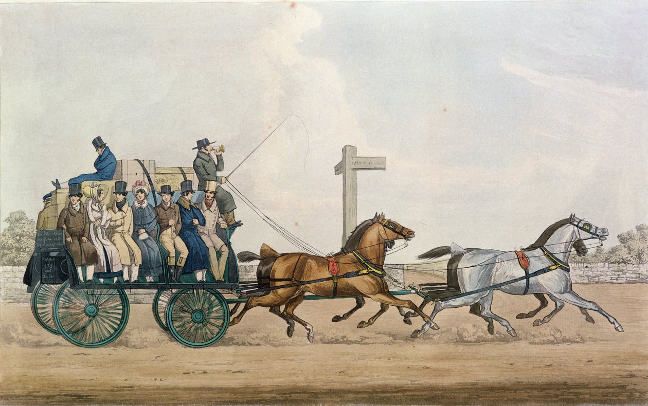 Příjezd na konec jeviště, vyryl J. Harris, 1856 od Michael Angelo Hayes