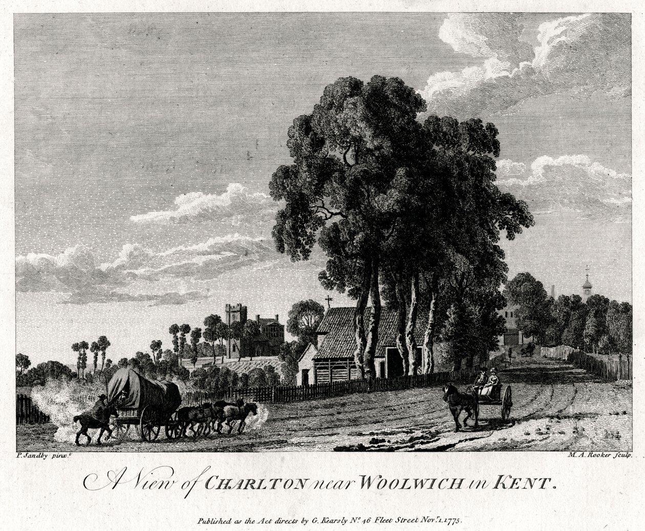 Pohled na Charlton poblíž Woolwich v Kentu, 1775. od Michael Angelo Rooker