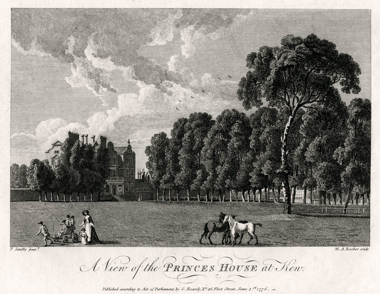 Pohled na Princes House v Kew, 1776 od Michael Angelo Rooker