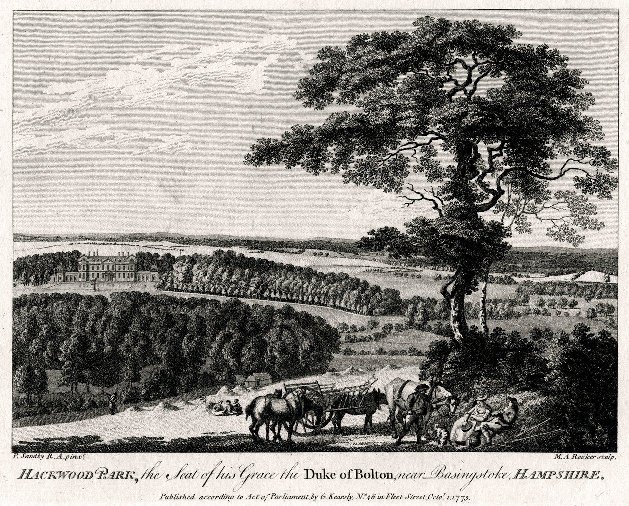 Hackwood Park, sídlo jeho milosti vévody z Boltonu, poblíž Basingstoke, Hampshire, 1775. od Michael Angelo Rooker