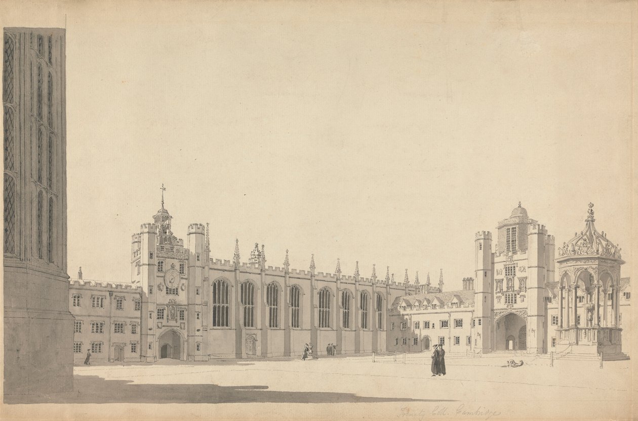 Velký dvůr, Trinity College, Cambridge od Michael Angelo Rooker