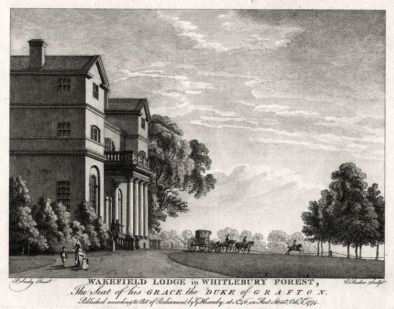 Wakefield Lodge v Whitlebury Forest, Northamptonshire, 1774 od Michael Angelo Rooker