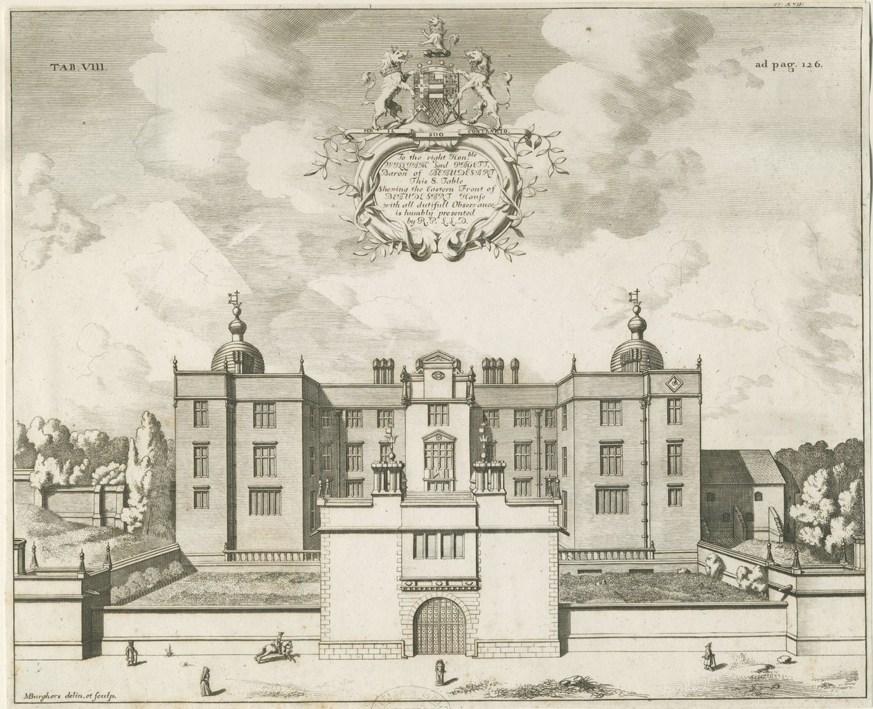 Beaudesert Hall and Park: rytina do měděného plechu, nd [1653-1686] od Michael Burghers