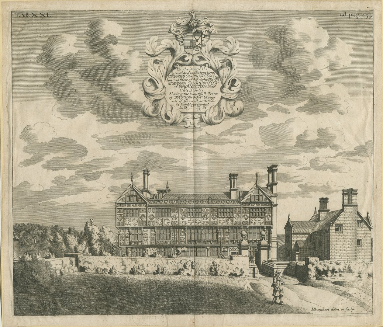 Broughton Hall: mědirytina, nd [1653-1686] (tisk) od Michael Burghers