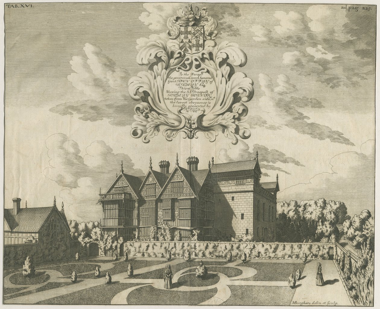 Madeley Manor House: rytina, nd [c 1686] (tisk) od Michael Burghers