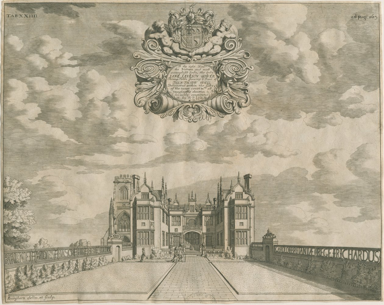 Trentham Hall: rytina, nd [1686] od Michael Burghers