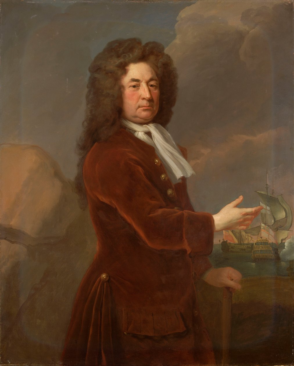 Kontradmirál sir William Whetstone (zemř. 1711), konec 17. až začátek 18. století (olej na plátně) od Michael Dahl