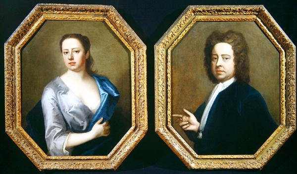 Umělec Hugh Howard (1675-1737) a jeho manželka Thomasine Langston Howard od Michael Dahl