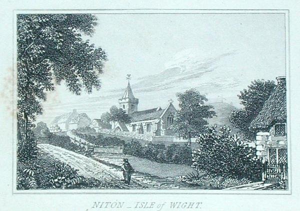 Niton Church, Isle of Wight, ze zápisníku Michaela Faradaye (rytina) od Michael Faraday