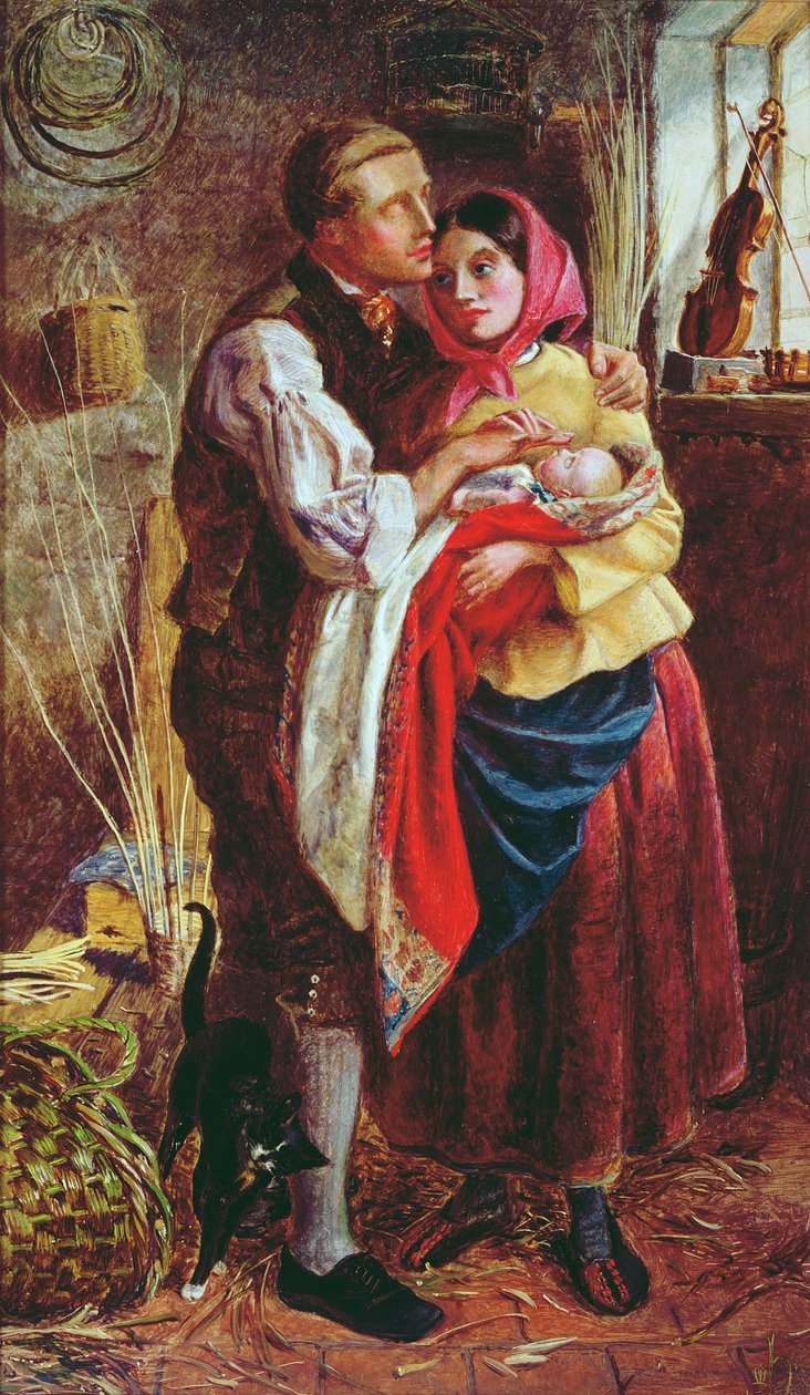 Slepý výrobce košíků se svým prvním dítětem, 1858 od Michael Frederick Halliday