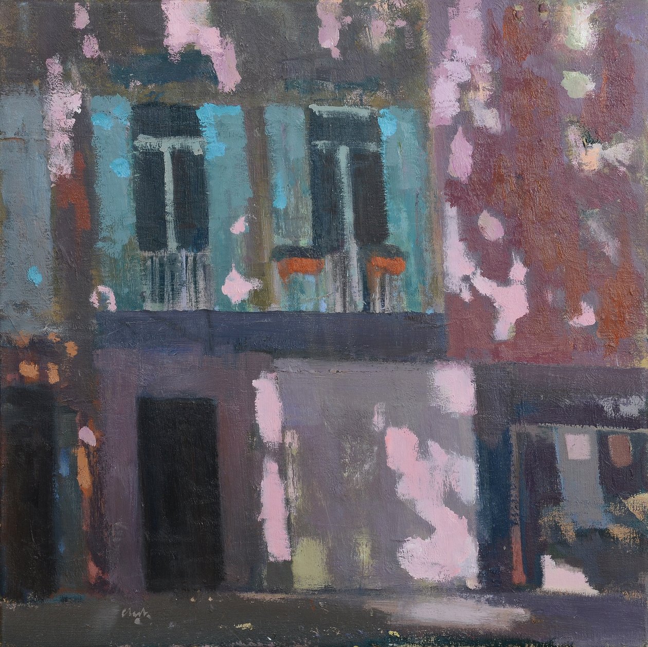 Stíny na zdi, Provence, 2015 (olej na plátně) od Michael G. Clark