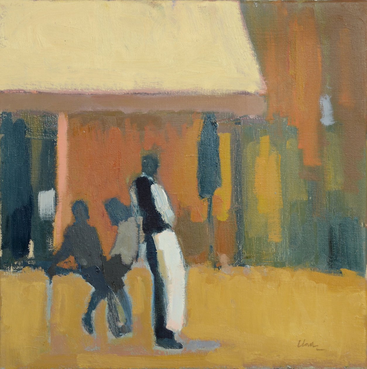 Číšník, Paříž, 2016 (olej na plátně) od Michael G. Clark