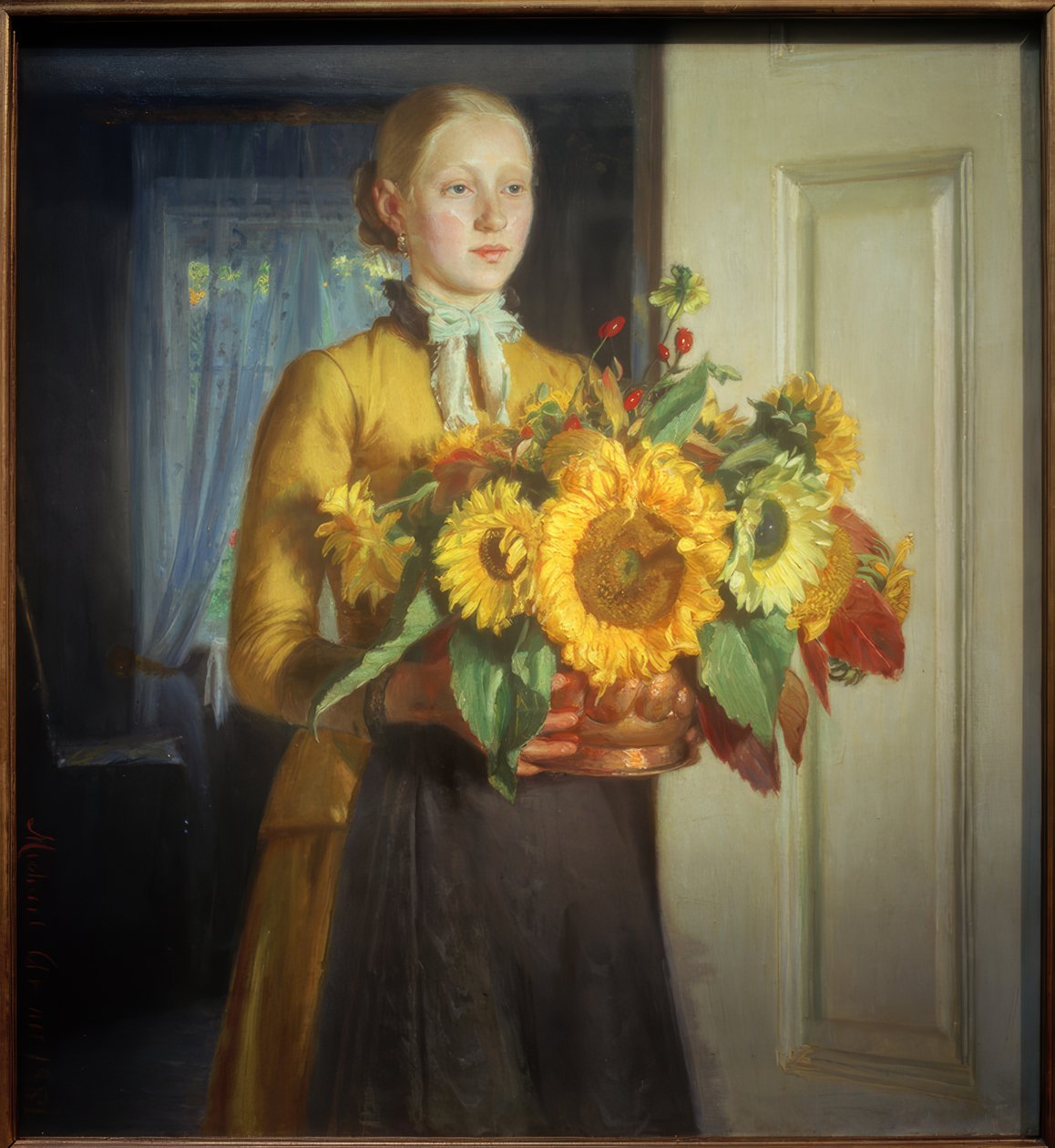 Dívka se slunečnicí od Michael Peter Ancher