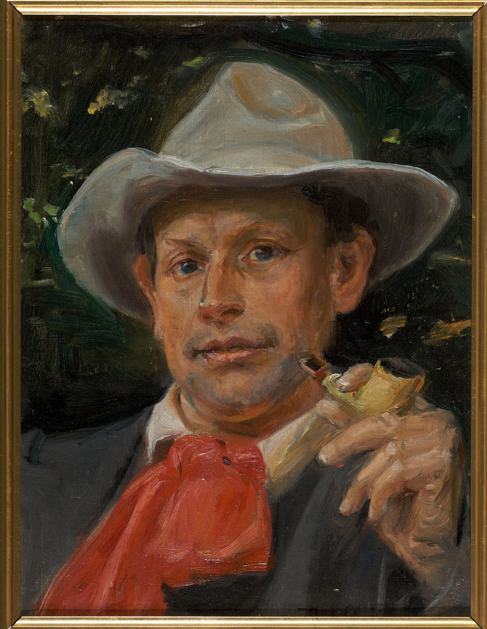 "Portrét dánského spisovatele Martina Andersena Nexa (1869-1954)" (Portrét Martina Andersena Nexa) Malba Michaela Anchera (1849-1927) - 1911 - Olej na plátně - 24x33 - Bornholms Kunstmuseum od Michael Peter Ancher