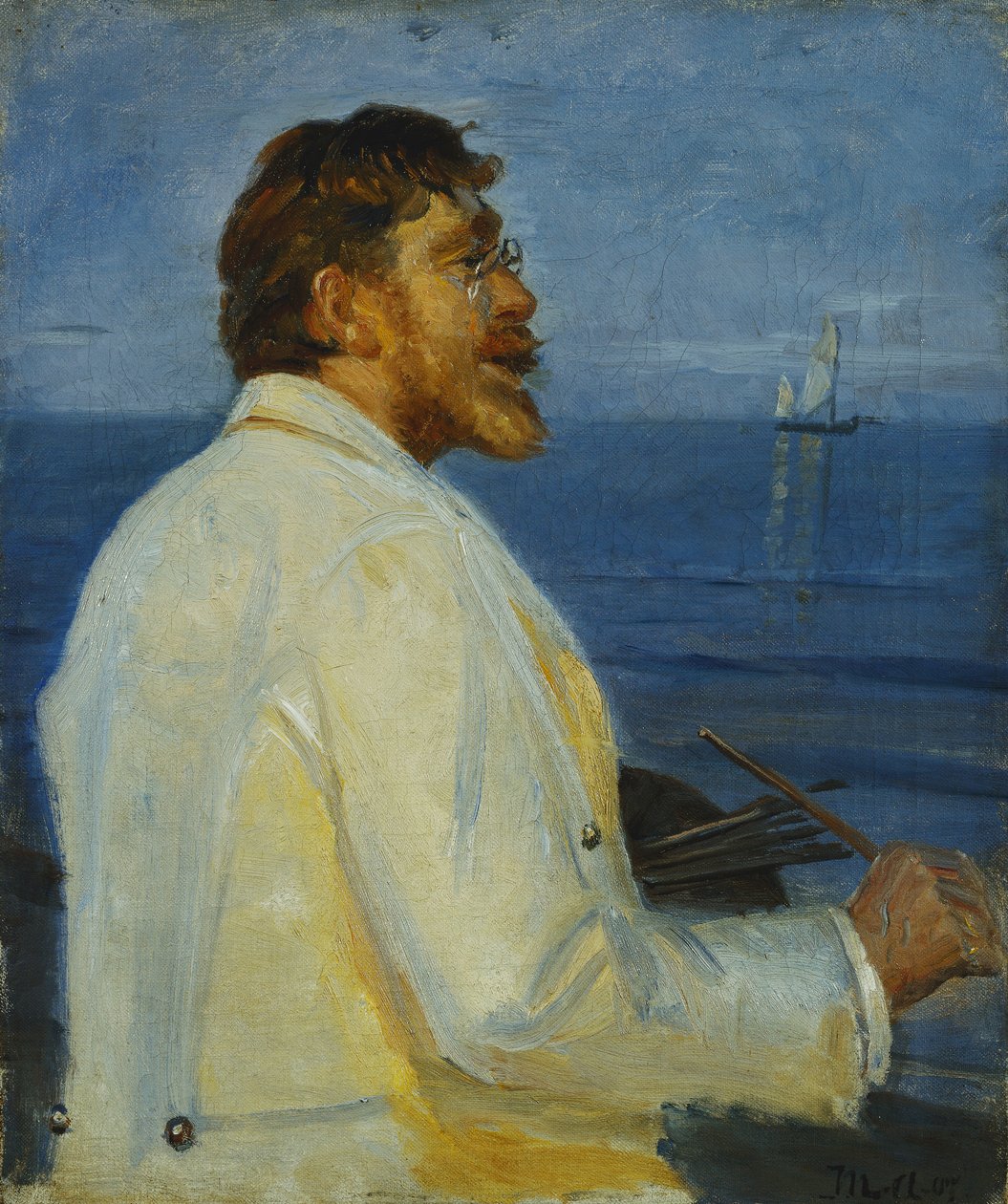 Portrét umělce Peder Severin Kroyer, poloviční délka, 1907 od Michael Peter Ancher