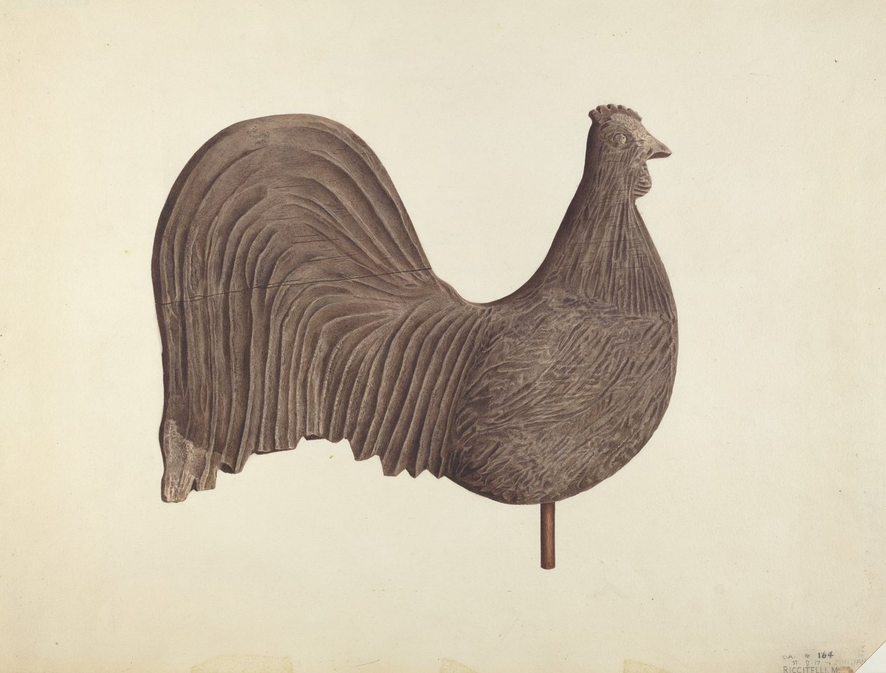Rooster Weather Vane, pravděpodobně 1940. od Michael Riccitelli