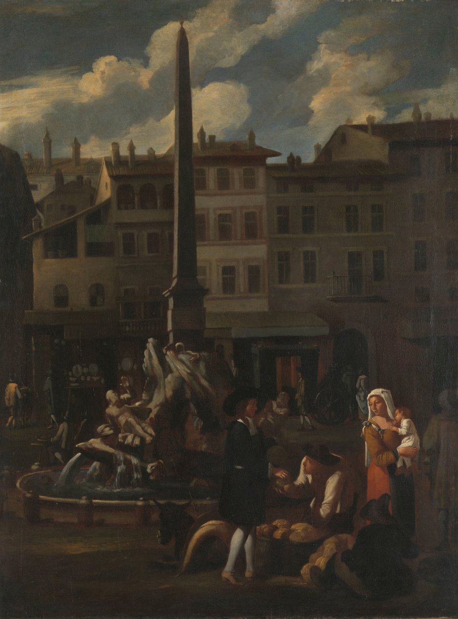 Trhová scéna v Římě, Piazza Navona od Michael Sweerts (manner of)