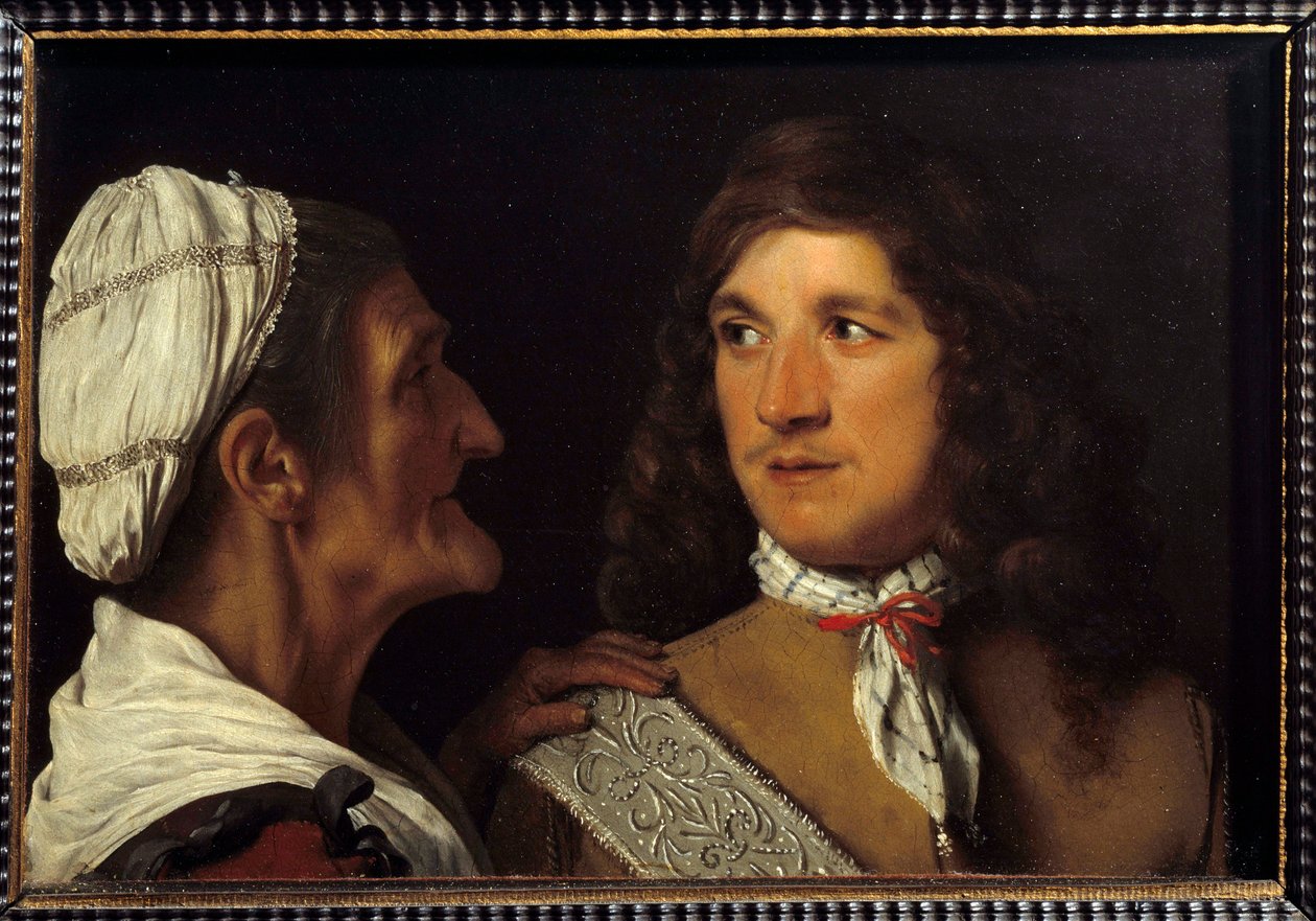 Obraz Mladý muž a dohazovač od Michaela Sweerta (Michiel Sweert od Michael Sweerts