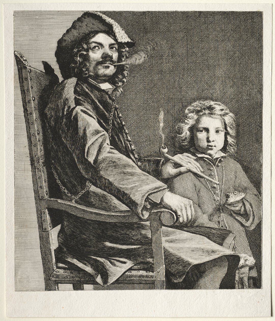 Muž kouří dýmku a malý chlapec, c. 1660. od Michael Sweerts
