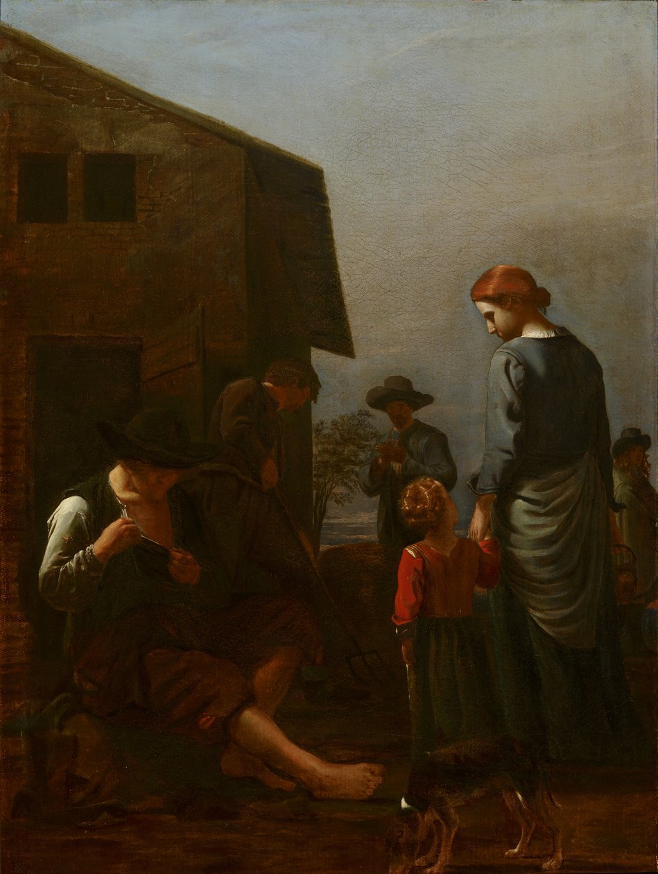 Rolnická rodina s mužem, který ze sebe odstranil blechy, 1656-60 od Michael Sweerts