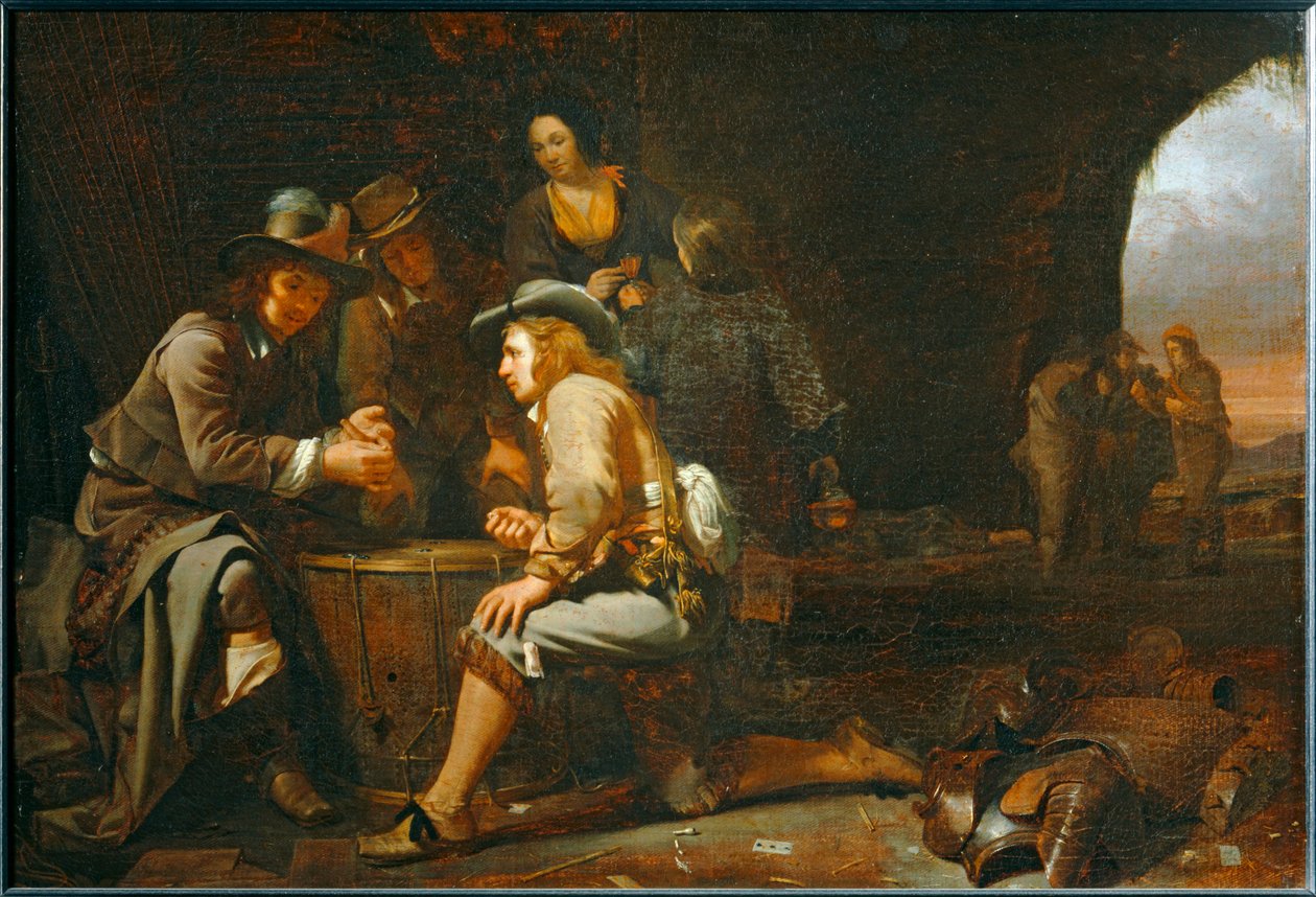 Vojáci si hrají v jeskyni přeměněné na strážnici. 1649 ... od Michael Sweerts