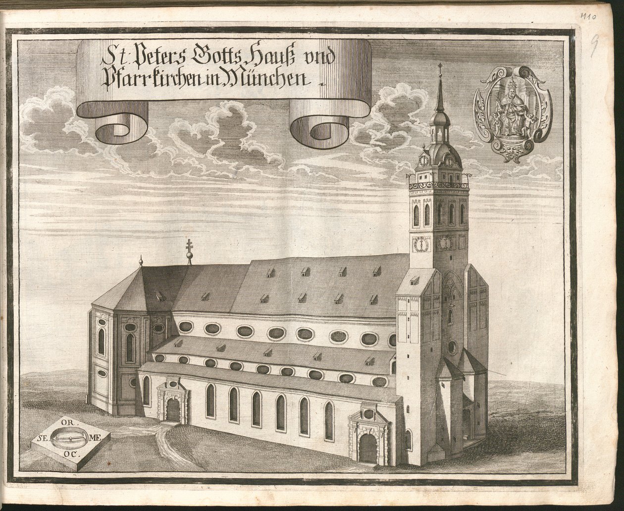 Německy: St Peters Gotts Hauß a farní kostely v Mnichově od Michael Wening