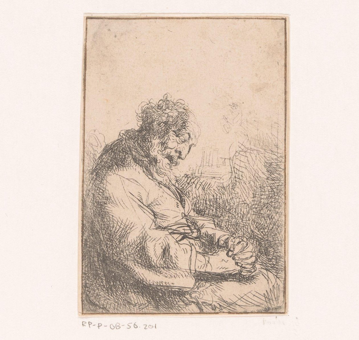 Spící starý muž v křesle od Michael Willmann (attributed to)