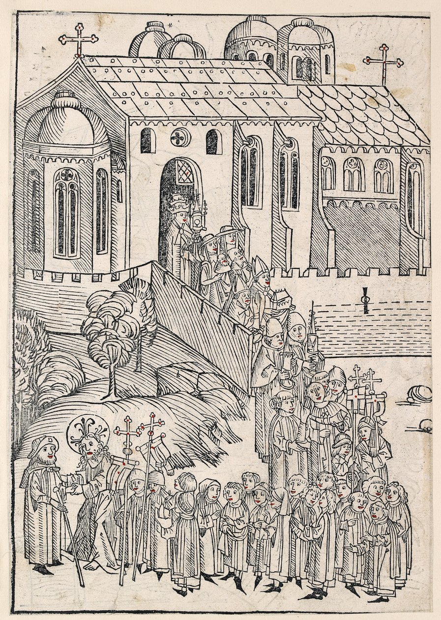 Kristus pozdravuje poutníka, c1491 od Michael Wolgemut
