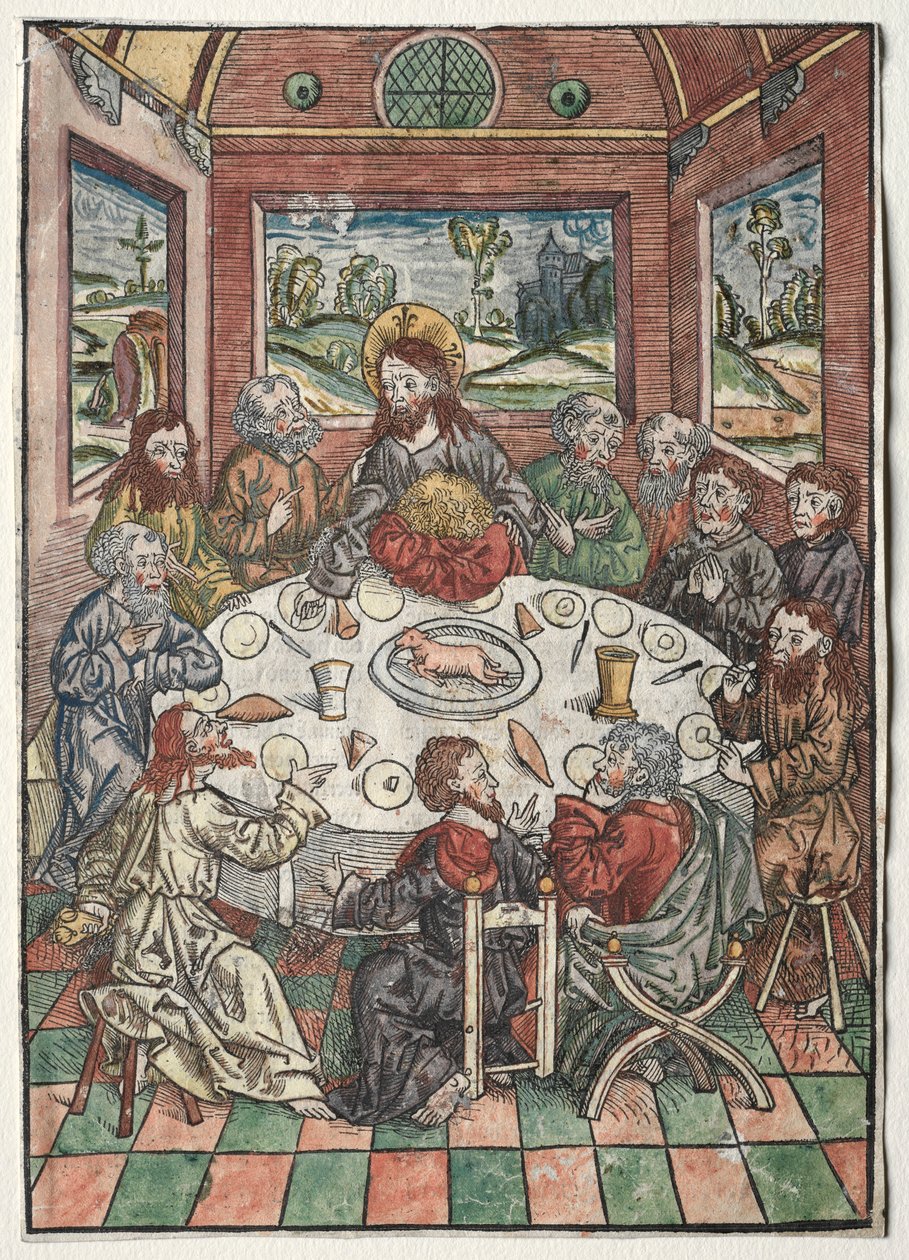 Strážce pokladu: Poslední večeře, 1491. od Michael Wolgemut