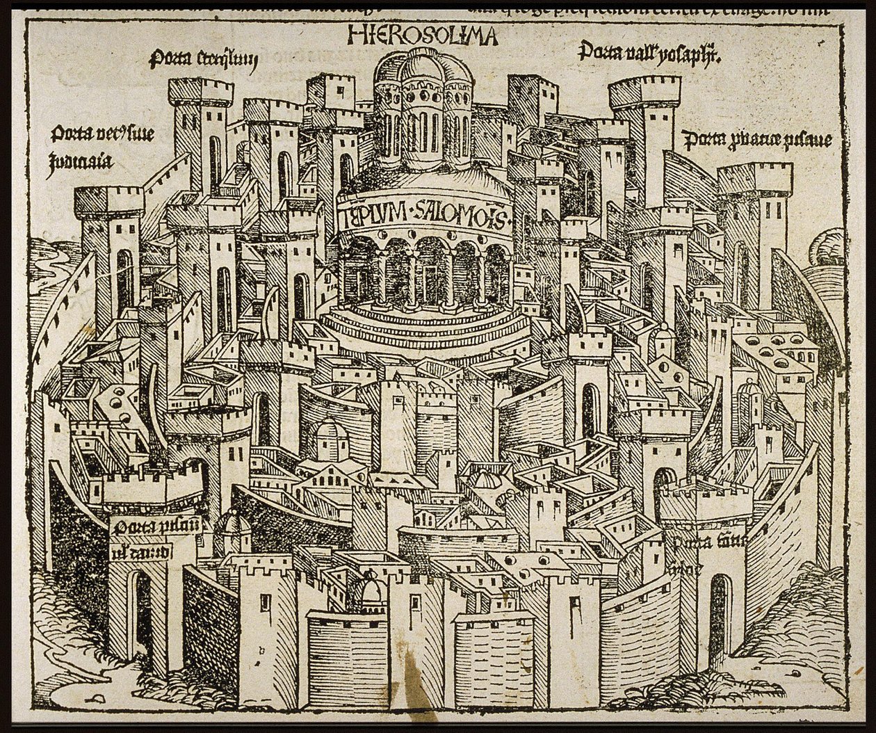 Jeruzalém ze Schedelsovy kroniky světa, cca 1493. od Michael Wolgemut