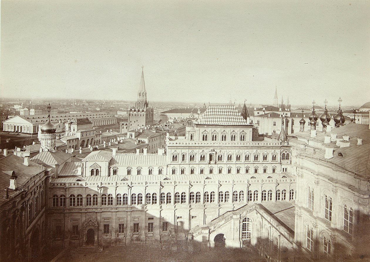 Fasáda Teremského paláce v moskevském Kremlu. Foto albuminu od Michaila Michailoicha Panova (1836-1894) od Michail Michailovich Panov