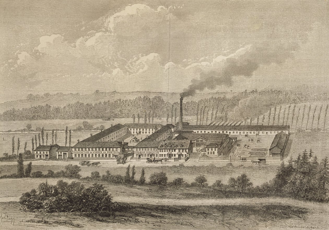 Pohled na továrnu v Trois-Fontaines, 1883 od Michel Charles Fichot