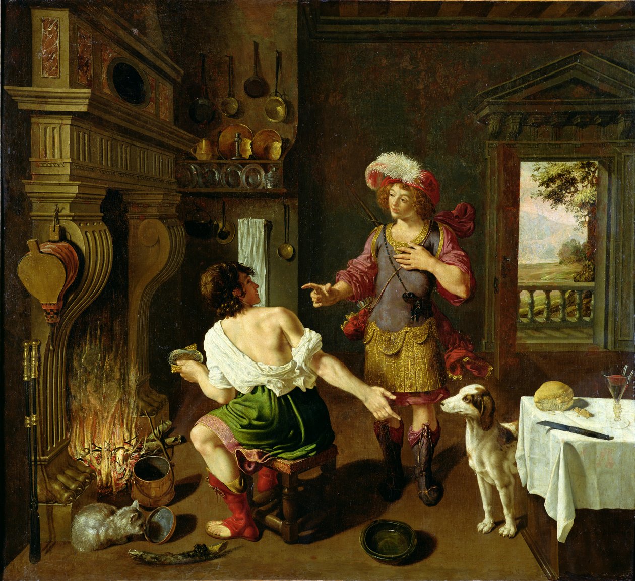 Ezau prodává své prvorozenství Jákobovi, 1630 od Michel des Gobelins Corneille