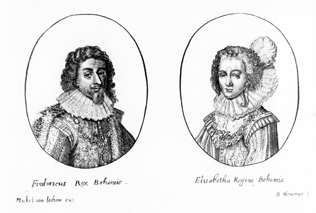 Fridrich V. Český a Alžběta, královna česká, tisk Balthasar Moncornet, kolem 1630 od Michel van Iochem