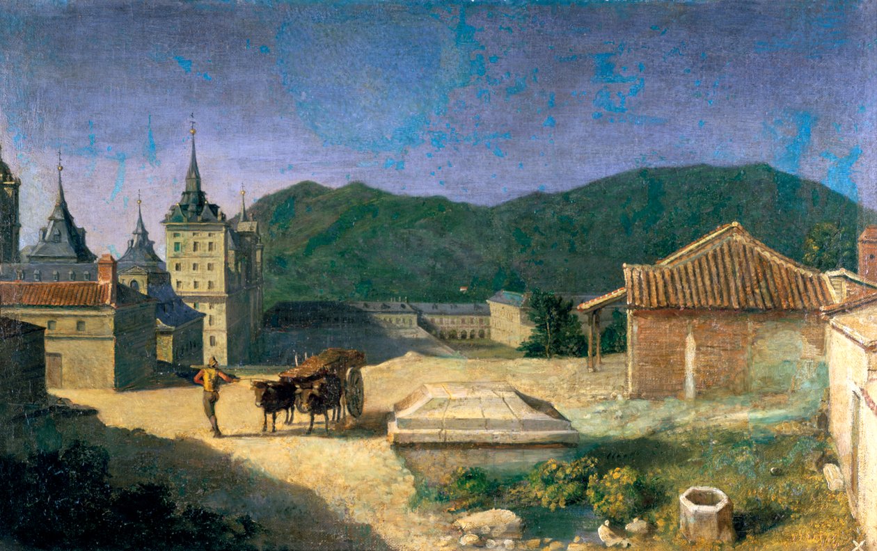 Pohled na Escorial, Španělsko, počátek 18. století od Michel Ange Houasse
