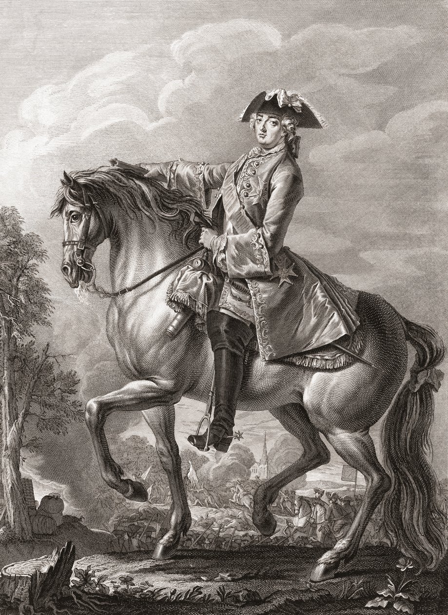 Francouzský král Ludvík XV., jezdecký portrét. od Michel Aubert